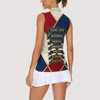 Jacques De Molay Women Sleeveless Polo Shirt Crusader Knight Retro Virtues Seven Precepts