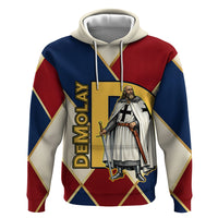 Jacques De Molay Zip Hoodie Crusader Knight Retro Virtues Seven Precepts