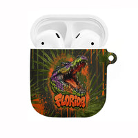 Florida Alligator Airboat AirPods Case Everglade Swamp Life Graffiti Splatter Artwork