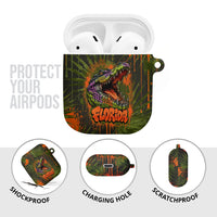 Florida Alligator Airboat AirPods Case Everglade Swamp Life Graffiti Splatter Artwork