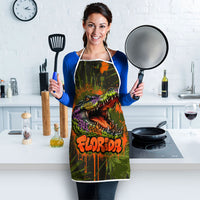 Florida Alligator Airboat Apron Everglade Swamp Life Graffiti Splatter Artwork