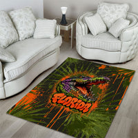 Florida Alligator Airboat Area Rug Everglade Swamp Life Graffiti Splatter Artwork