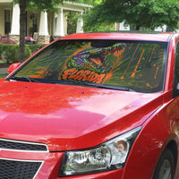 Florida Alligator Airboat Auto Sun Shade Everglade Swamp Life Graffiti Splatter Artwork