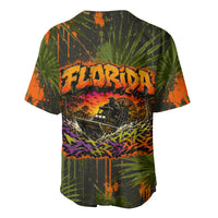 Florida Alligator Airboat Baseball Jersey Everglade Swamp Life Graffiti Splatter Artwork
