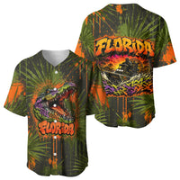 Florida Alligator Airboat Baseball Jersey Everglade Swamp Life Graffiti Splatter Artwork