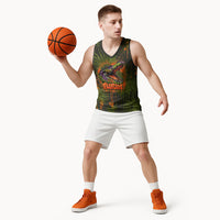 Florida Alligator Airboat Basketball Jersey Everglade Swamp Life Graffiti Splatter Artwork