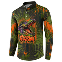 Florida Alligator Airboat Button Sweatshirt Everglade Swamp Life Graffiti Splatter Artwork