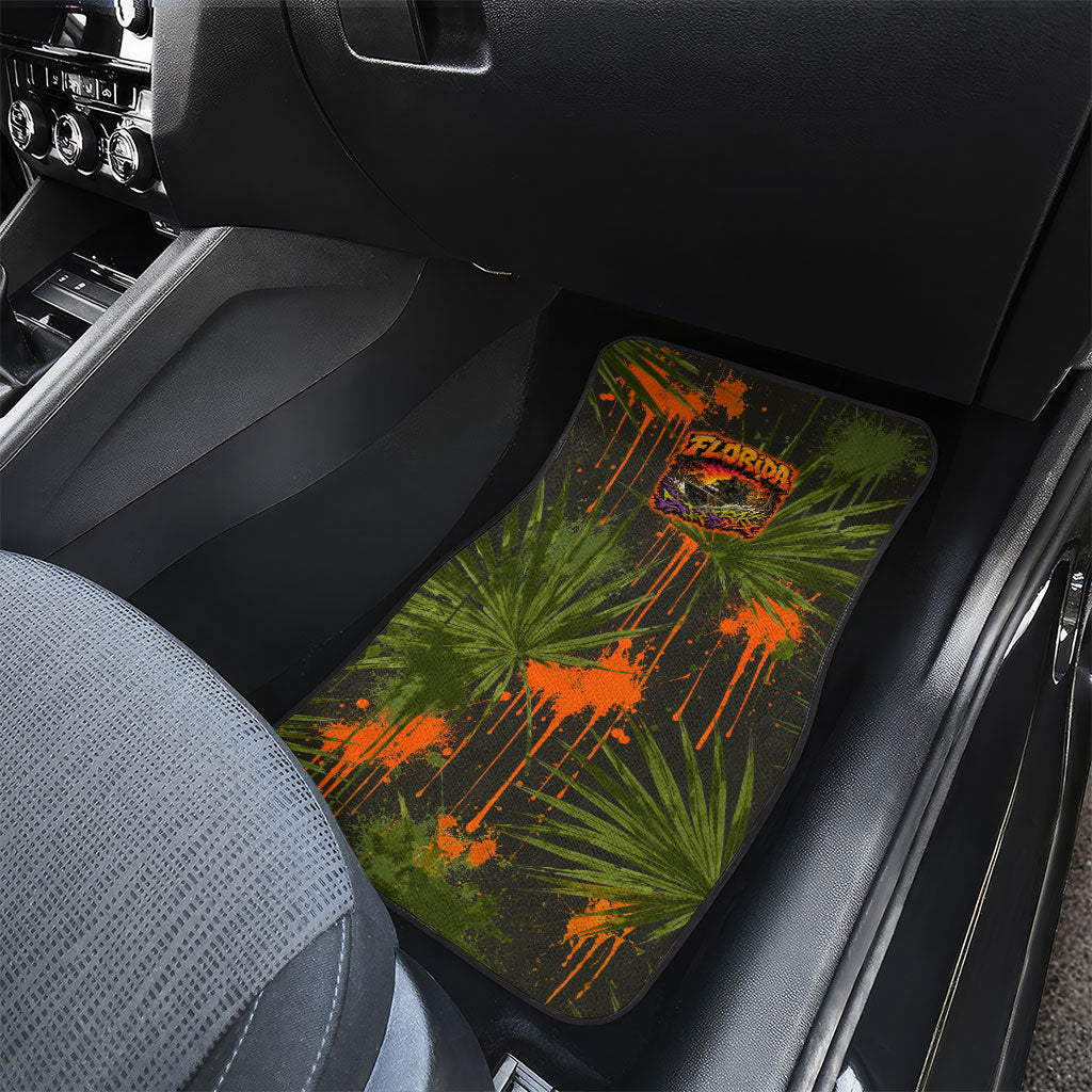 Florida Alligator Airboat Car Mats Everglade Swamp Life Graffiti Splatter Artwork
