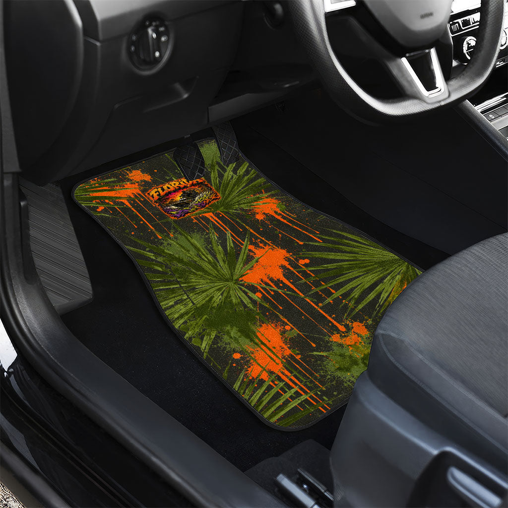Florida Alligator Airboat Car Mats Everglade Swamp Life Graffiti Splatter Artwork