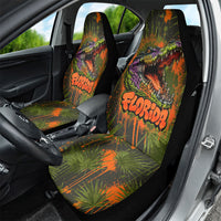 Florida Alligator Airboat Car Seat Cover Everglade Swamp Life Graffiti Splatter Artwork