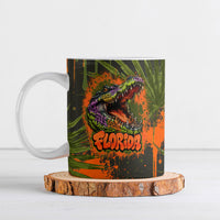 Florida Alligator Airboat Ceramic Mug Everglade Swamp Life Graffiti Splatter Artwork