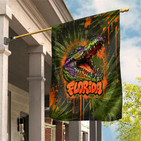 Florida Alligator Airboat Garden Flag Everglade Swamp Life Graffiti Splatter Artwork