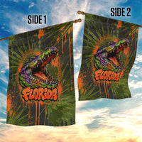 Florida Alligator Airboat Garden Flag Everglade Swamp Life Graffiti Splatter Artwork