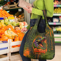 Florida Alligator Airboat Grocery Bag Everglade Swamp Life Graffiti Splatter Artwork