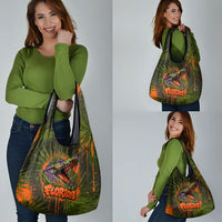 Florida Alligator Airboat Grocery Bag Everglade Swamp Life Graffiti Splatter Artwork