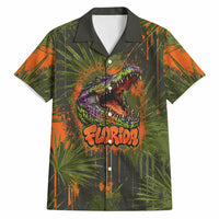 Florida Alligator Airboat Hawaiian Shirt Everglade Swamp Life Graffiti Splatter Artwork