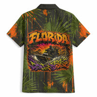 Florida Alligator Airboat Hawaiian Shirt Everglade Swamp Life Graffiti Splatter Artwork