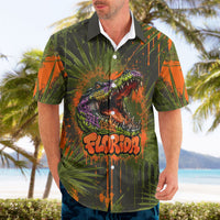 Florida Alligator Airboat Hawaiian Shirt Everglade Swamp Life Graffiti Splatter Artwork