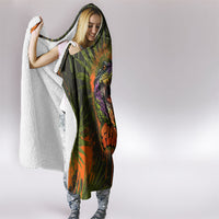 Florida Alligator Airboat Hooded Blanket Everglade Swamp Life Graffiti Splatter Artwork