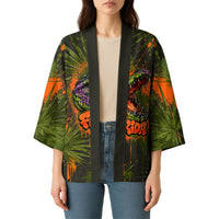 Florida Alligator Airboat Kimono Everglade Swamp Life Graffiti Splatter Artwork