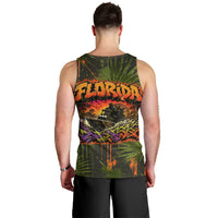 Florida Alligator Airboat Men Tank Top Everglade Swamp Life Graffiti Splatter Artwork