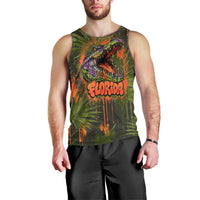 Florida Alligator Airboat Men Tank Top Everglade Swamp Life Graffiti Splatter Artwork