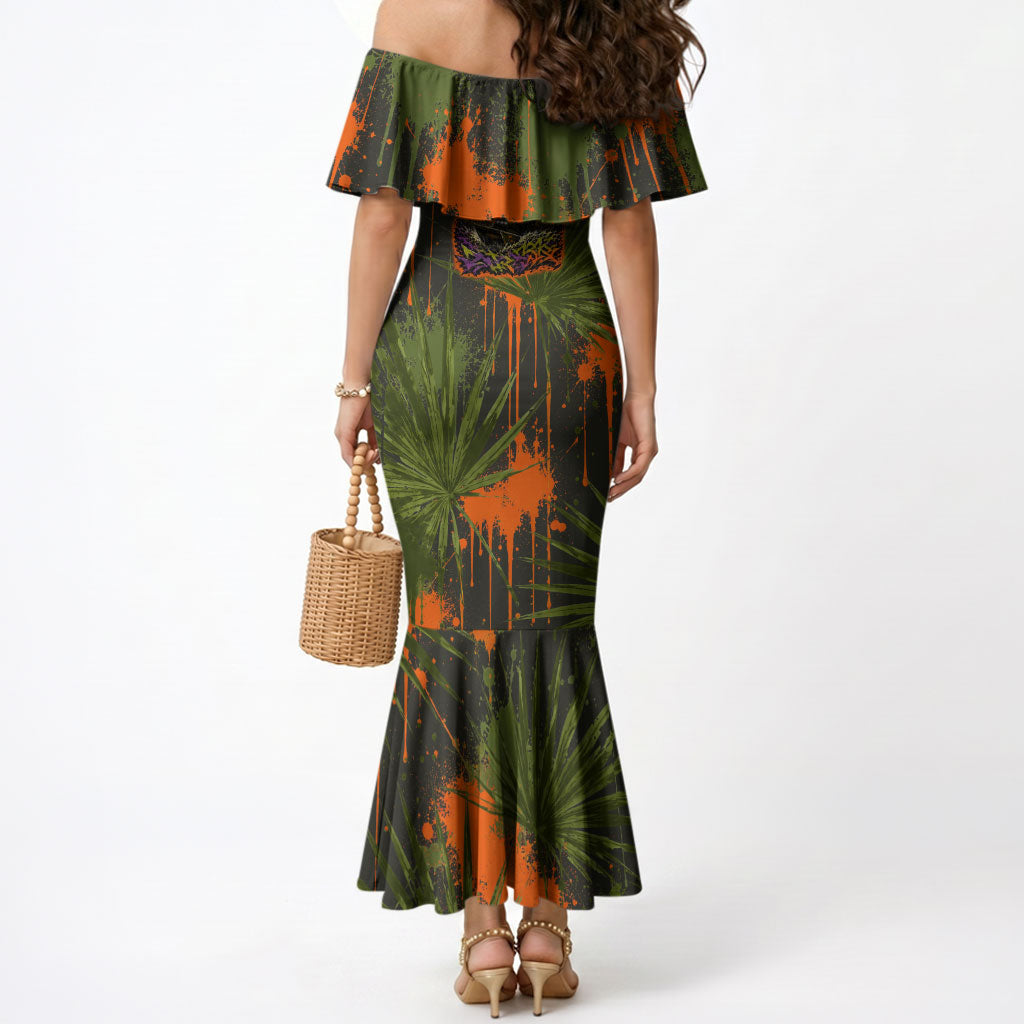 Florida Alligator Airboat Mermaid Dress Everglade Swamp Life Graffiti Splatter Artwork