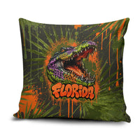 Florida Alligator Airboat Pillow Cover Everglade Swamp Life Graffiti Splatter Artwork