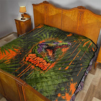 Florida Alligator Airboat Quilt Everglade Swamp Life Graffiti Splatter Artwork