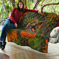 Florida Alligator Airboat Quilt Everglade Swamp Life Graffiti Splatter Artwork