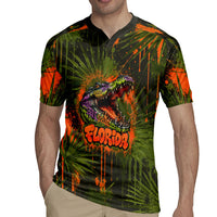 Florida Alligator Airboat Rugby Jersey Everglade Swamp Life Graffiti Splatter Artwork