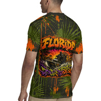 Florida Alligator Airboat Rugby Jersey Everglade Swamp Life Graffiti Splatter Artwork