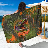 Florida Alligator Airboat Sarong Everglade Swamp Life Graffiti Splatter Artwork