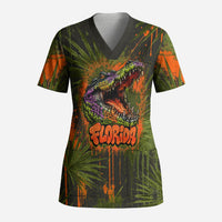 Florida Alligator Airboat Scrub Top Everglade Swamp Life Graffiti Splatter Artwork