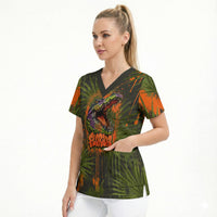 Florida Alligator Airboat Scrub Top Everglade Swamp Life Graffiti Splatter Artwork
