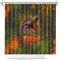 Florida Alligator Airboat Shower Curtain Everglade Swamp Life Graffiti Splatter Artwork