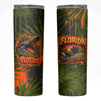 Florida Alligator Airboat Skinny Tumbler Everglade Swamp Life Graffiti Splatter Artwork