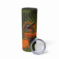 Florida Alligator Airboat Skinny Tumbler Everglade Swamp Life Graffiti Splatter Artwork