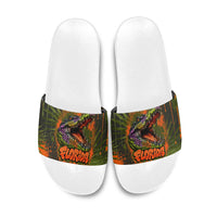 Florida Alligator Airboat Slide Sandals Everglade Swamp Life Graffiti Splatter Artwork