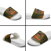 Florida Alligator Airboat Slide Sandals Everglade Swamp Life Graffiti Splatter Artwork