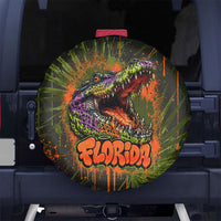 Florida Alligator Airboat Spare Tire Cover Everglade Swamp Life Graffiti Splatter Artwork
