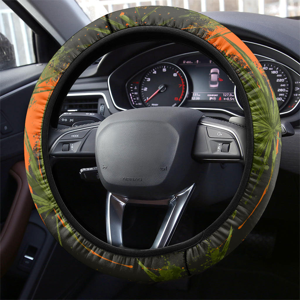 Florida Alligator Airboat Steering Wheel Cover Everglade Swamp Life Graffiti Splatter Artwork