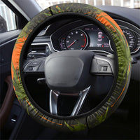 Florida Alligator Airboat Steering Wheel Cover Everglade Swamp Life Graffiti Splatter Artwork