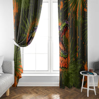 Florida Alligator Airboat Window Curtain Everglade Swamp Life Graffiti Splatter Artwork