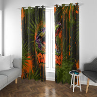 Florida Alligator Airboat Window Curtain Everglade Swamp Life Graffiti Splatter Artwork