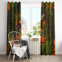 Florida Alligator Airboat Window Curtain Everglade Swamp Life Graffiti Splatter Artwork