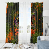 Florida Alligator Airboat Window Curtain Everglade Swamp Life Graffiti Splatter Artwork