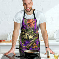 Florida Gator Wild Airboat Apron Tropical Hibiscus Floral Graffiti Paint Splatter Art