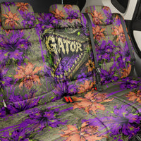 Florida Gator Wild Airboat Back Car Seat Cover Tropical Hibiscus Floral Graffiti Paint Splatter Art