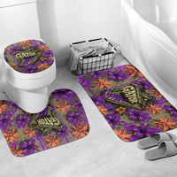 Florida Gator Wild Airboat Bathroom Set Tropical Hibiscus Floral Graffiti Paint Splatter Art